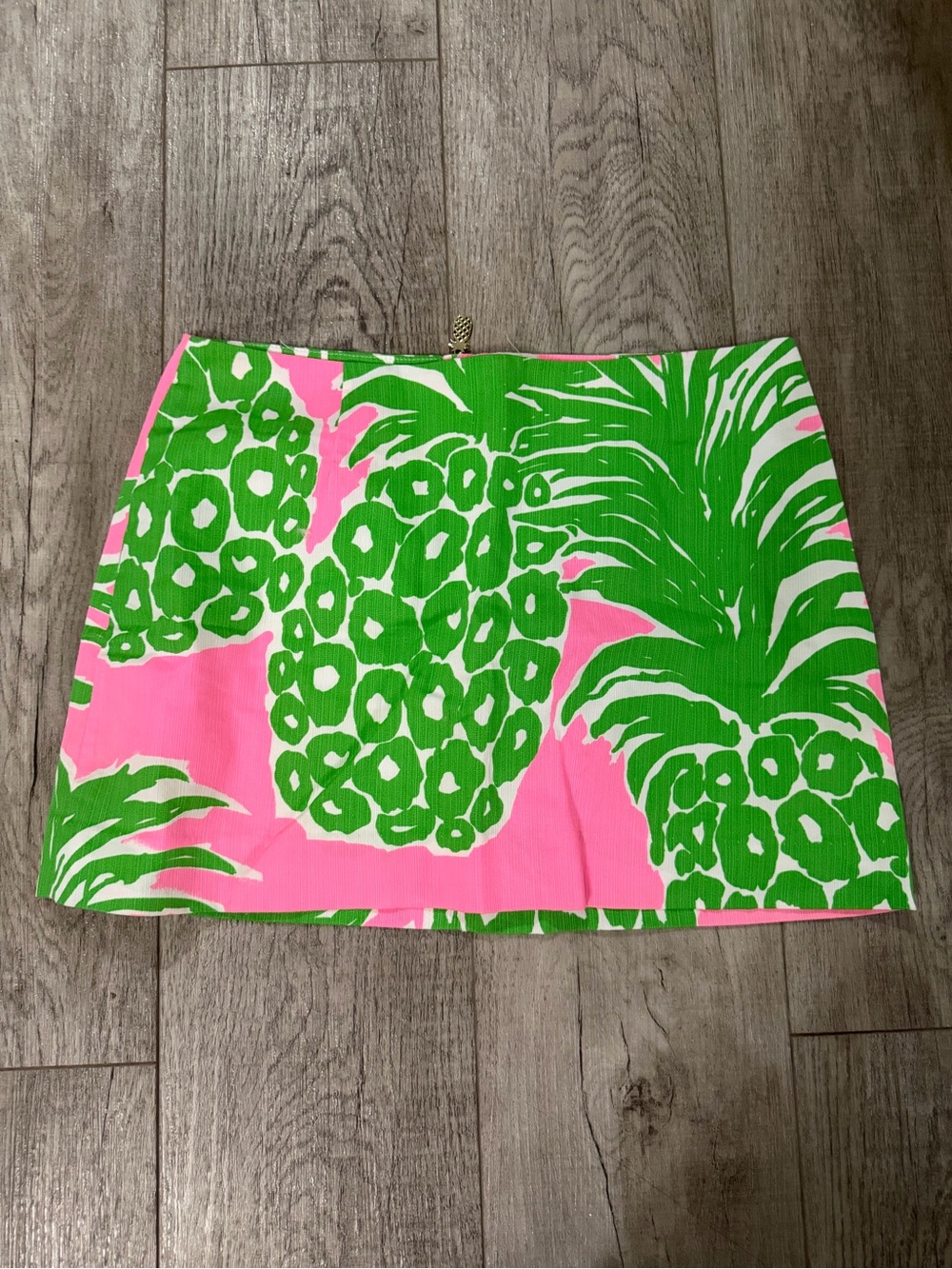 Lilly Pulitzer Pink & Green Pineapple Print Mini Skirt